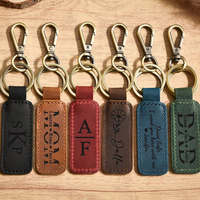 Llavero de cuero personalizado con grabado personalizado - image 10