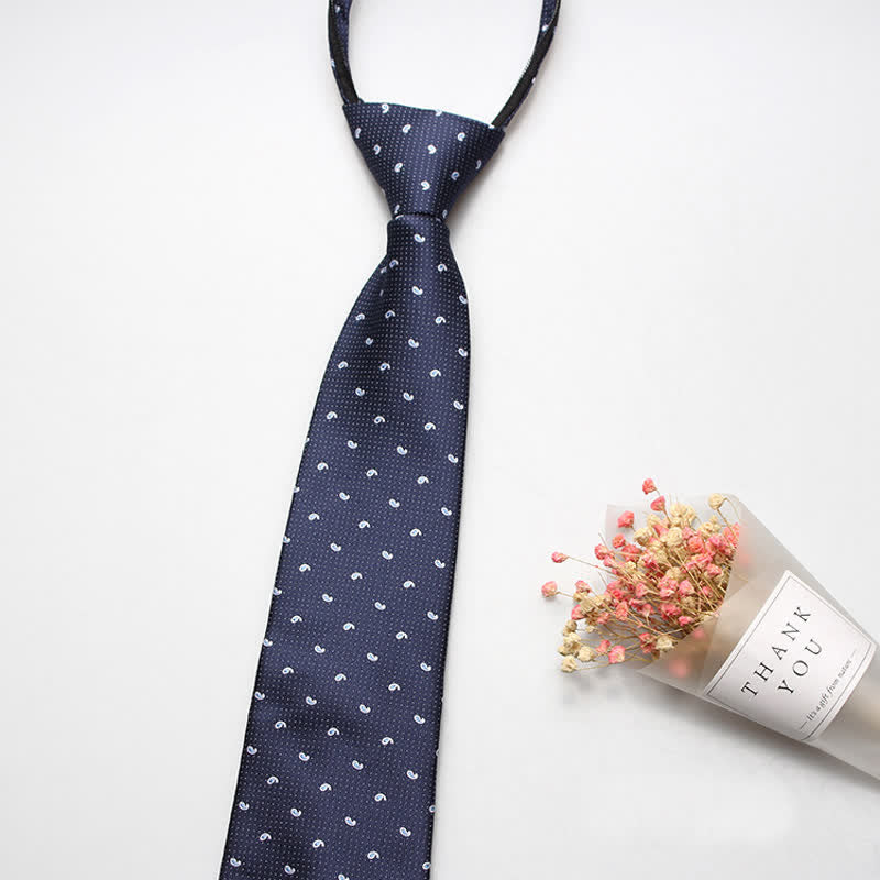 Corbata con cremallera y estampado de cachemira micro de moda para hombre