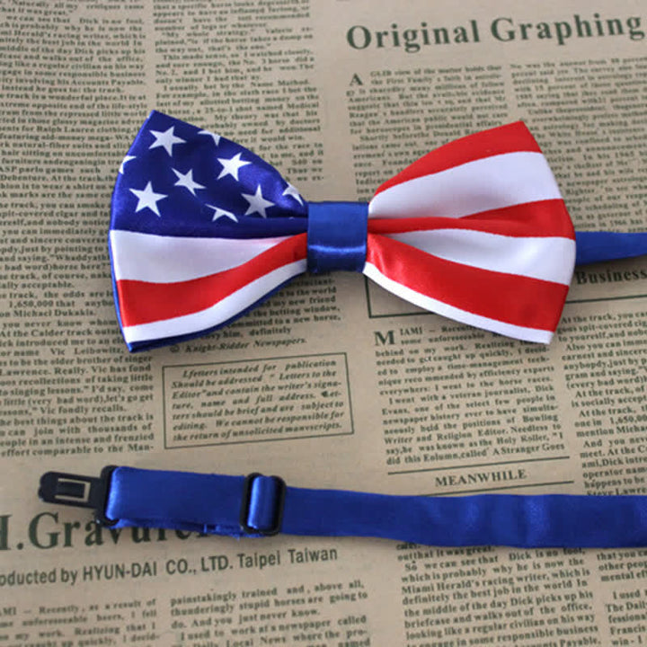 Pajarita con bandera patriótica para hombre