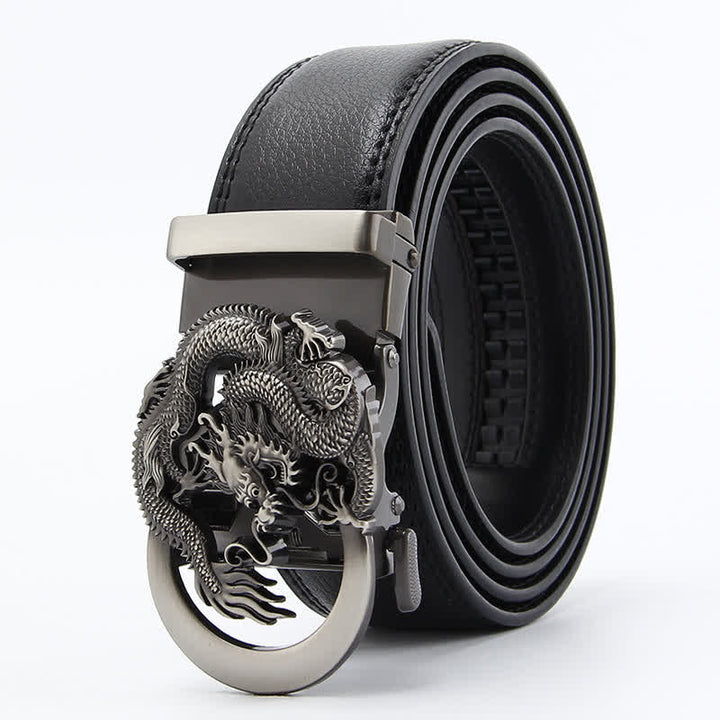 Cinturón de cuero con trinquete automático Dragon Business para hombre
