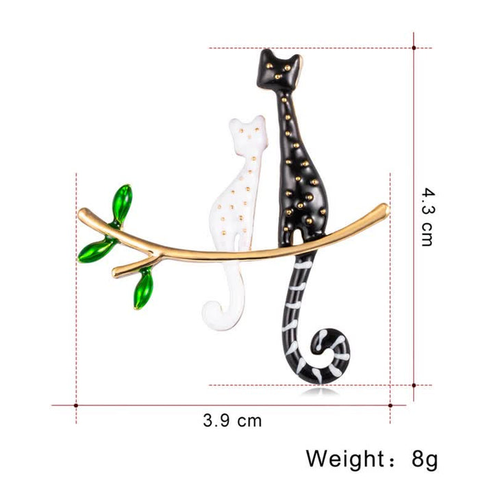 Broche de gato con lunares y gatito perezoso para mujer