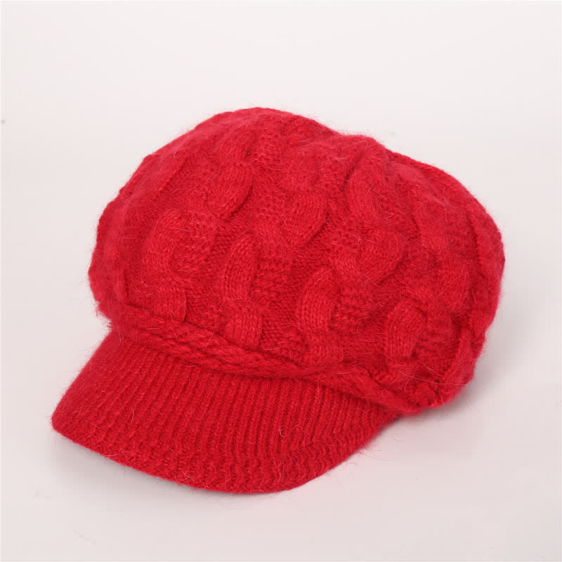 Gorro holgado con visera y forro mullido para mujer