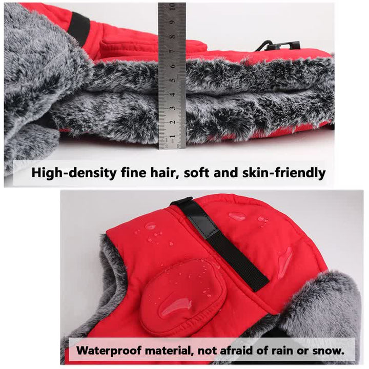 Conjunto de gorro de aviador unisex para exteriores con piel sintética