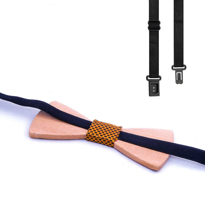 Juego de 3 pajaritas de madera con diseño de ciervo y árbol de Navidad para hombre