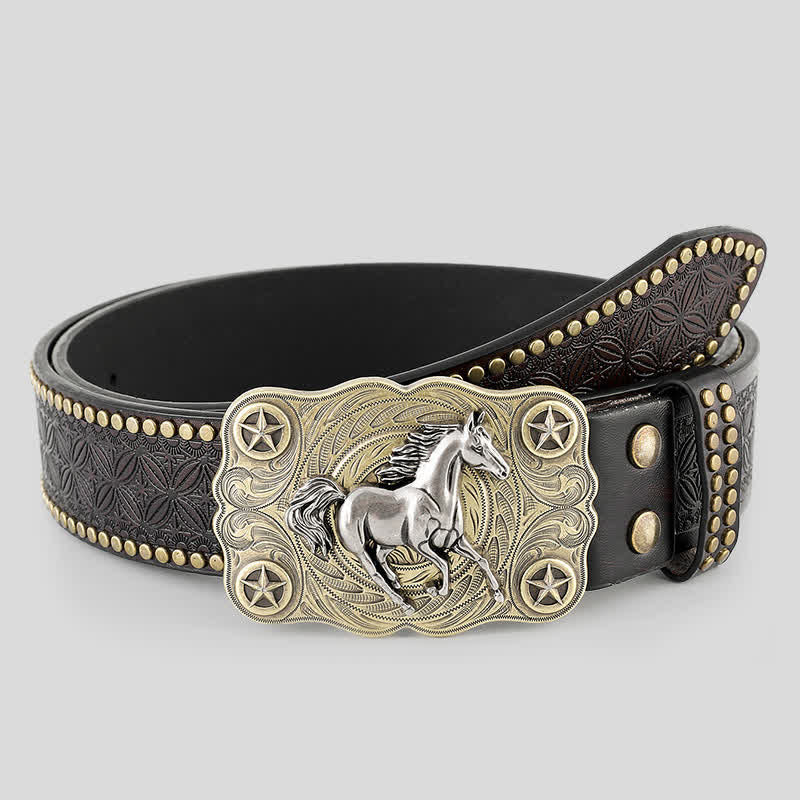 Cinturón de cuero resistente de vaquero para galopar con caballos para hombre