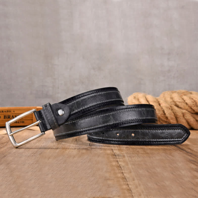 Cinturón de cuero decorativo con diseño floral retro para hombre