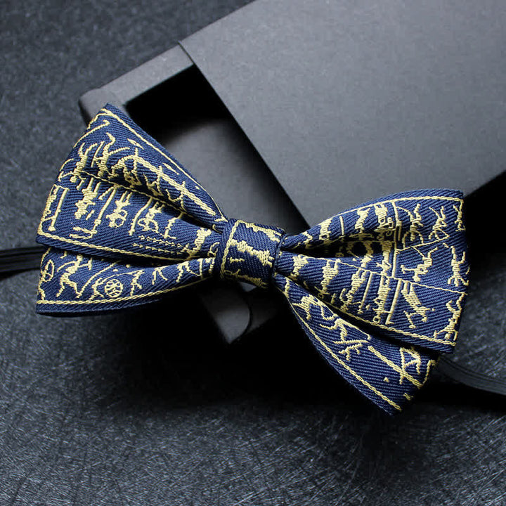 Pajarita de dos capas con estampado abstracto para hombre