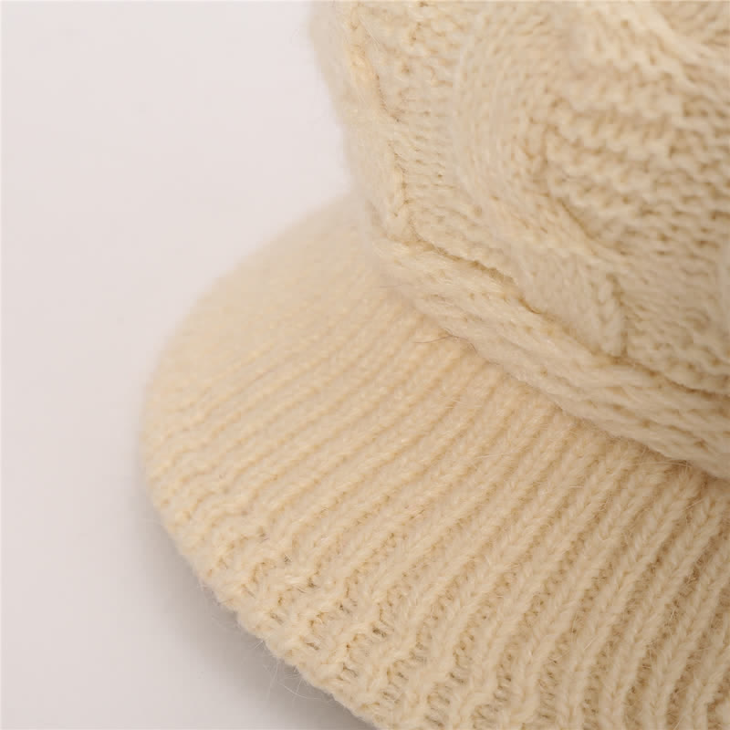Gorro holgado con visera y forro mullido para mujer