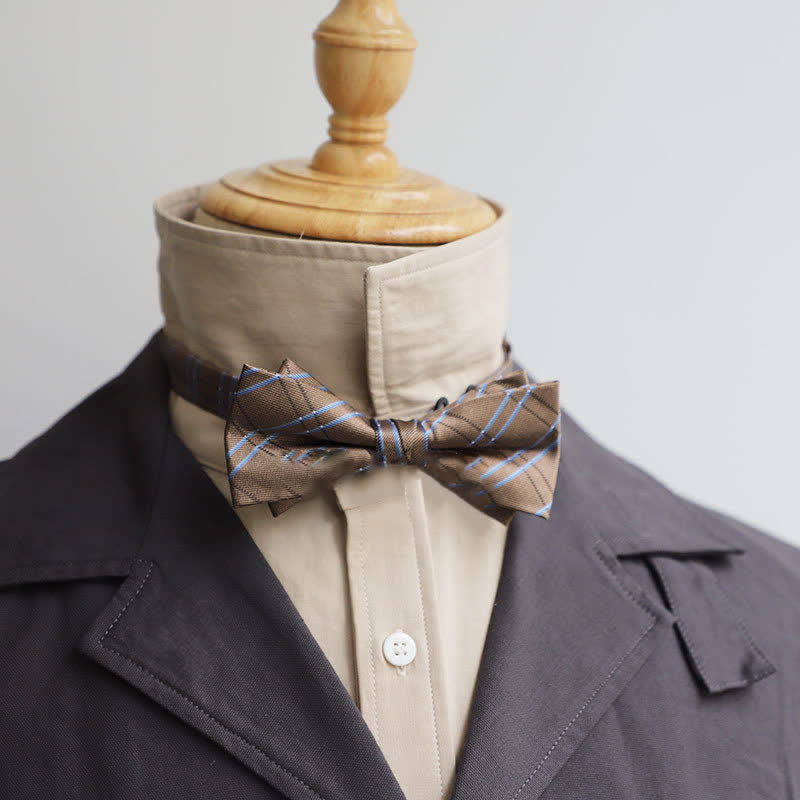 Pajarita versátil de rayas color café para hombre