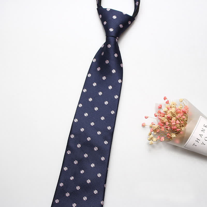 Corbata con cremallera y motivos florales retro para hombre