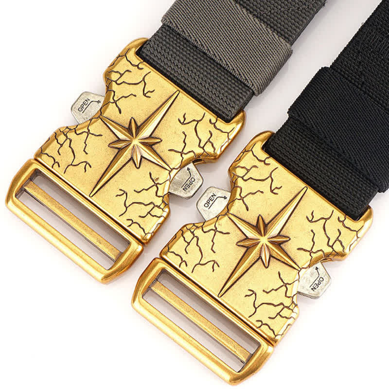 Cinturón elástico de lona táctico de liberación rápida para hombre