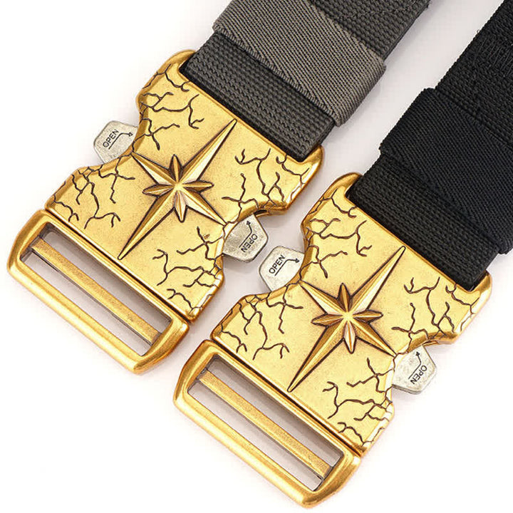 Cinturón elástico de lona táctico de liberación rápida para hombre