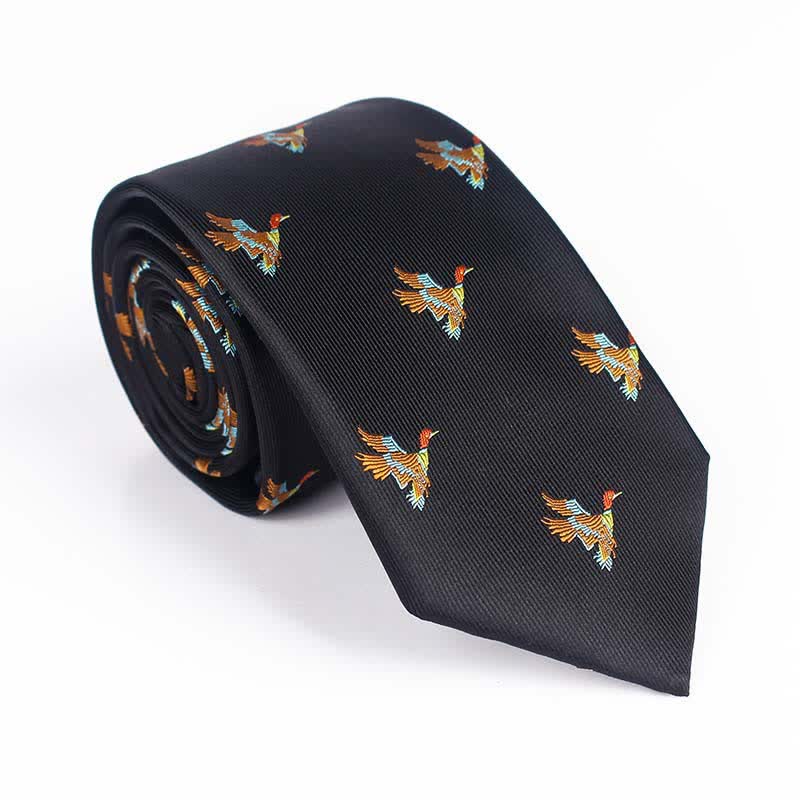 Corbata bordada con pájaro volador para hombre