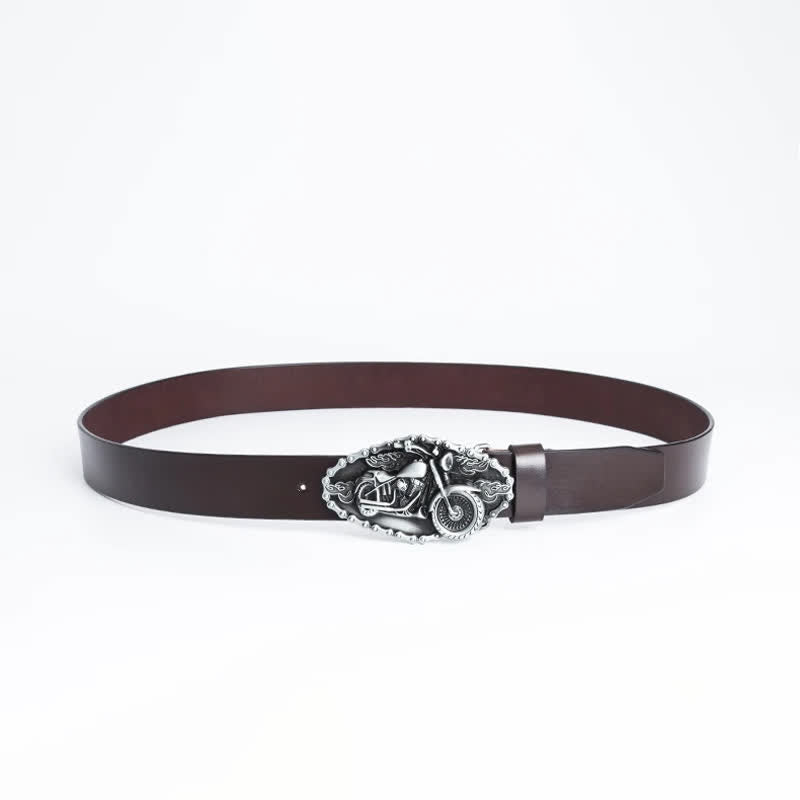 Cinturón de cuero para motocicleta con locomotora punk para hombre