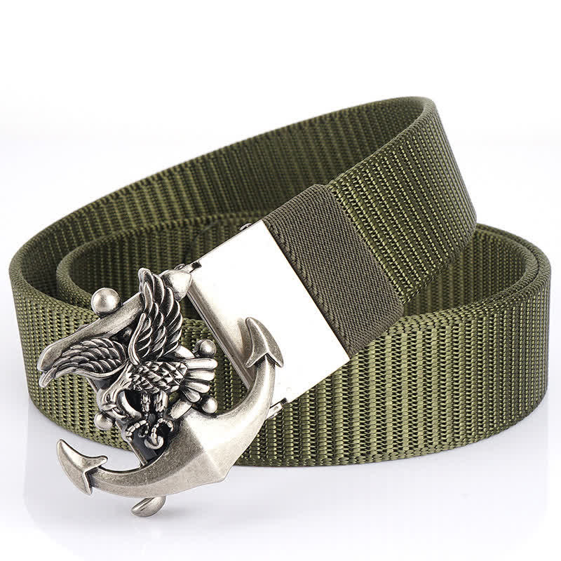 Cinturón de nailon con ancla de águila para hombre.
