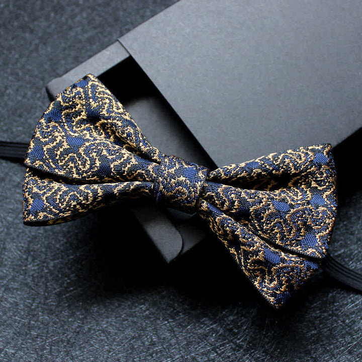 Pajarita de dos capas con estampado abstracto para hombre