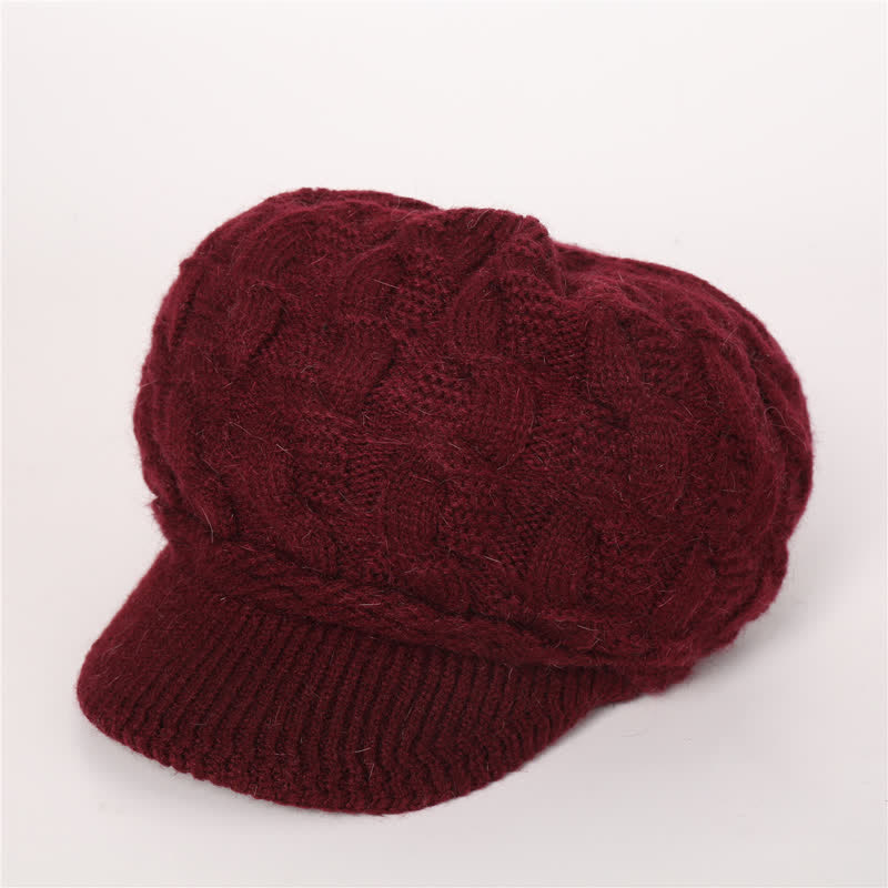 Gorro holgado con visera y forro mullido para mujer