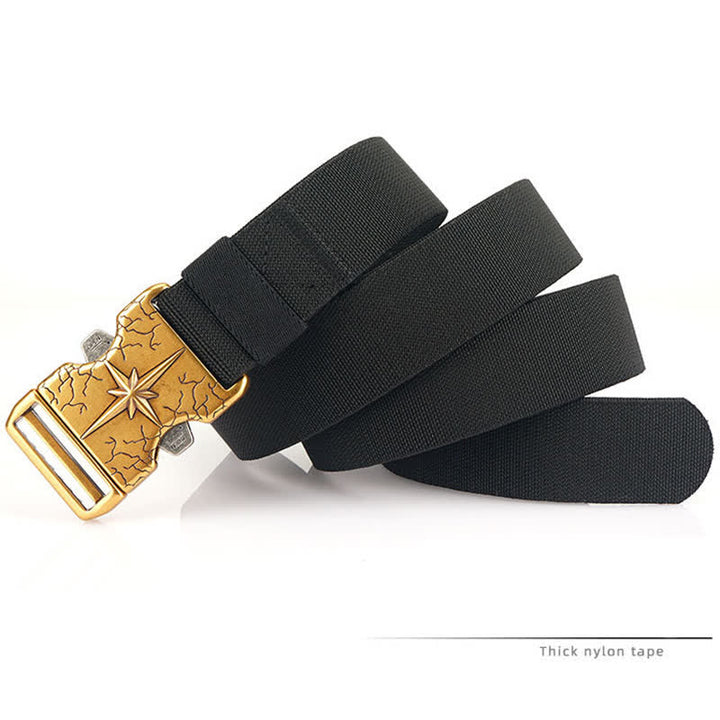 Cinturón elástico de lona táctico de liberación rápida para hombre