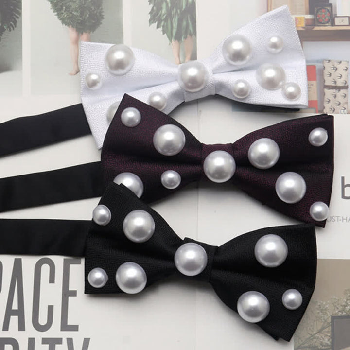 Pajarita de fiesta con perlas artificiales para bailar