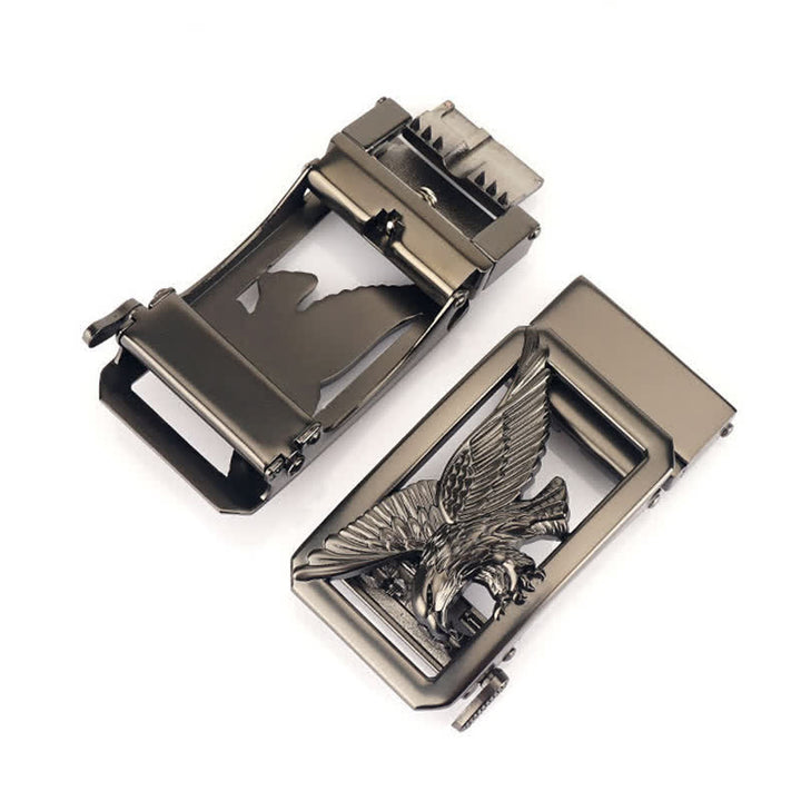 Cinturón de nailon de doble cara con águila halcón en vuelo para hombre