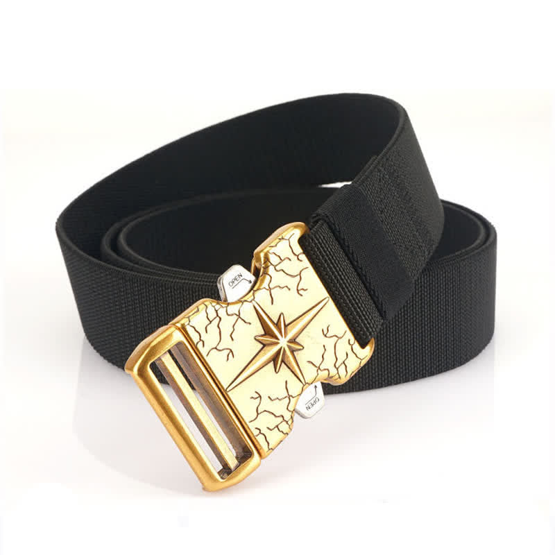 Cinturón elástico de lona táctico de liberación rápida para hombre