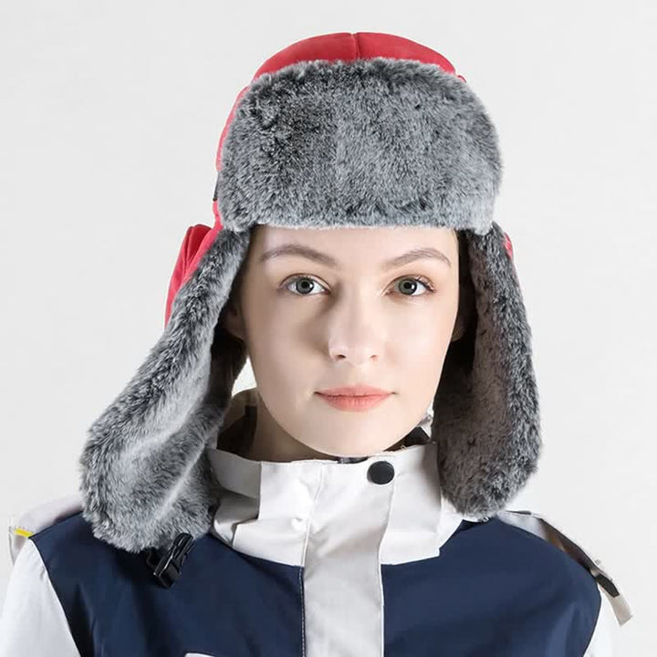 Conjunto de gorro de aviador unisex para exteriores con piel sintética