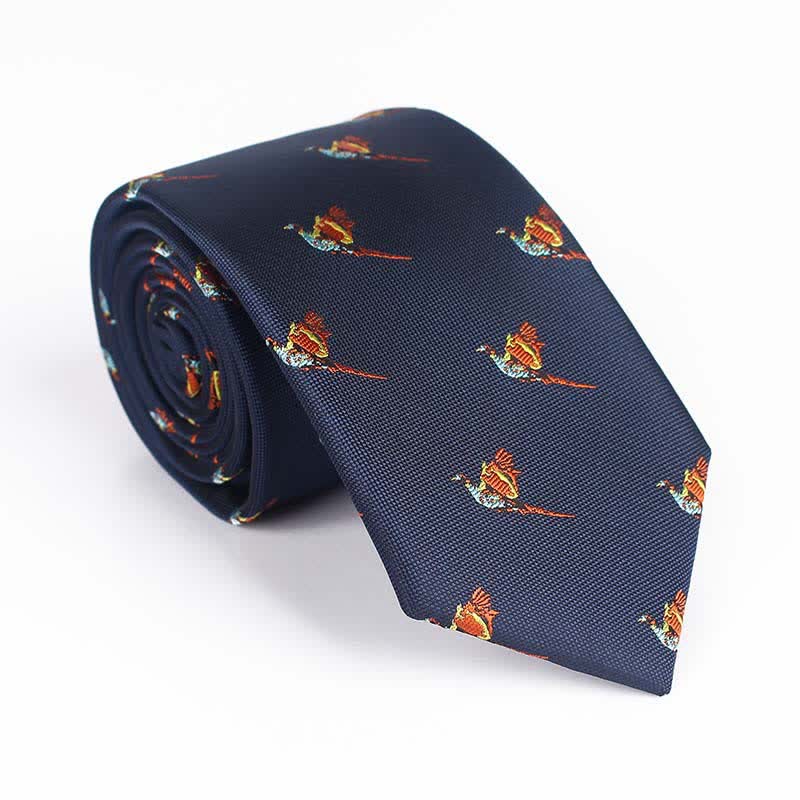 Corbata bordada con pájaro volador para hombre