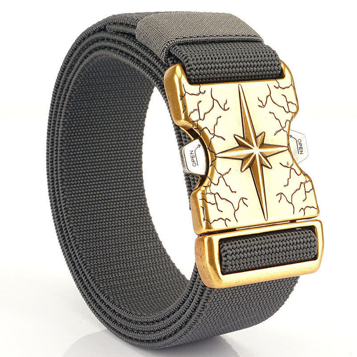 Cinturón elástico de lona táctico de liberación rápida para hombre