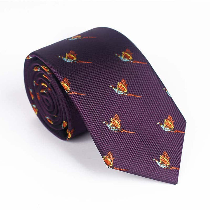 Corbata bordada con pájaro volador para hombre