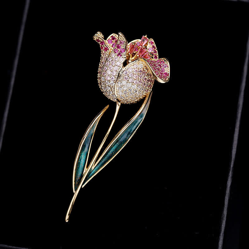 Broche de tulipán Deep Love para mujer
