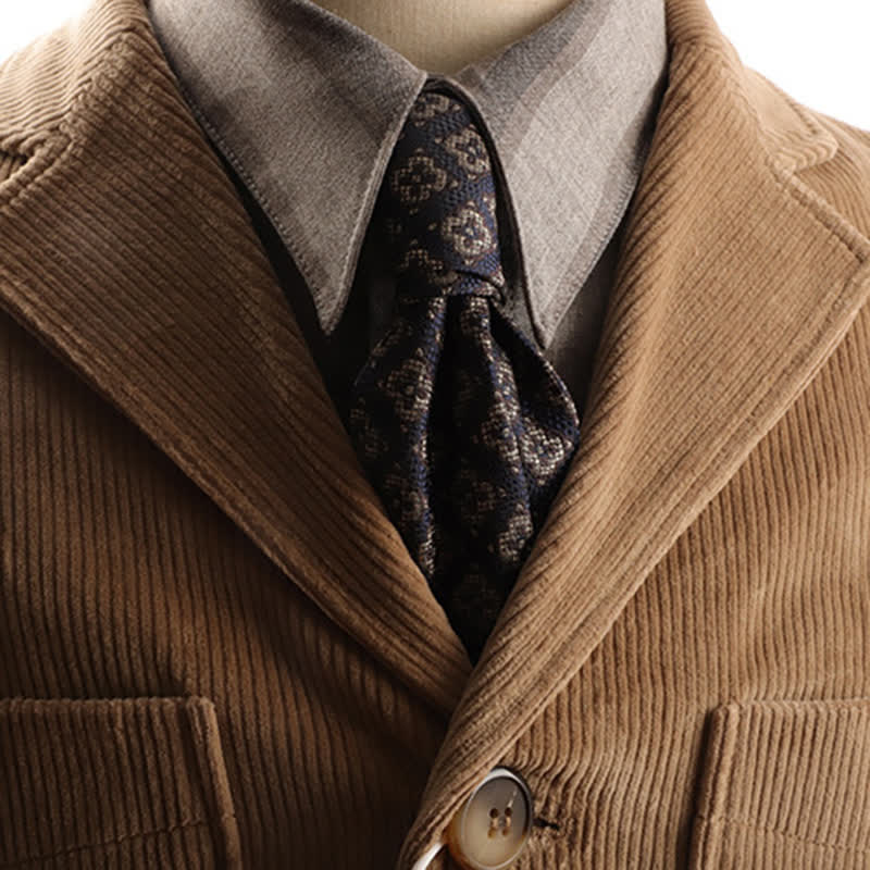 Corbata con textura y diseño de pequeñas flores geométricas para hombre