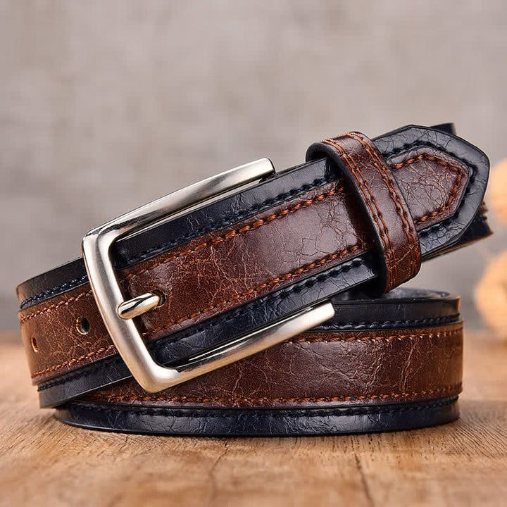 Cinturón de cuero decorativo con diseño floral retro para hombre