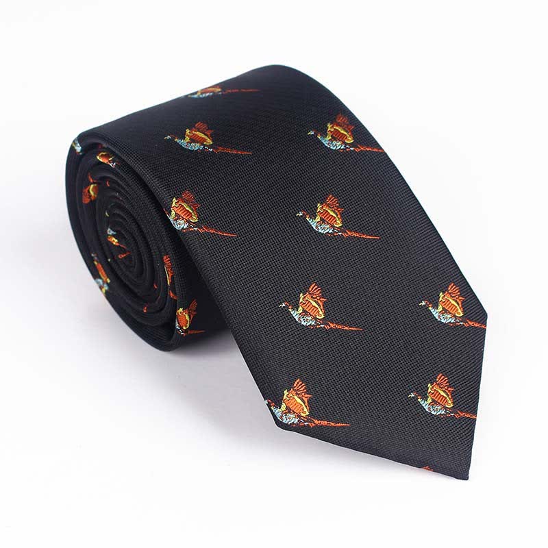 Corbata bordada con pájaro volador para hombre