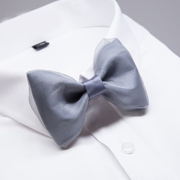 Pajarita de organza gris sencilla para caballero