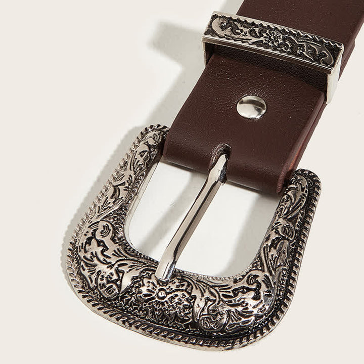 Cinturón de cuero estilo punk con remaches impresionantes para mujer