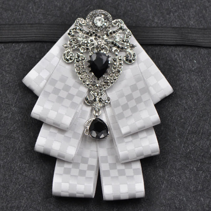 Conjunto de 3 pajaritas con diamantes de imitación negros a cuadros