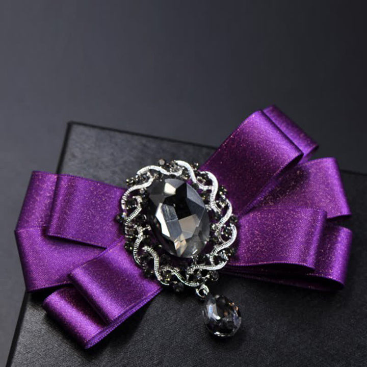 Conjunto de 3 pajaritas de color liso con diamantes de imitación negros