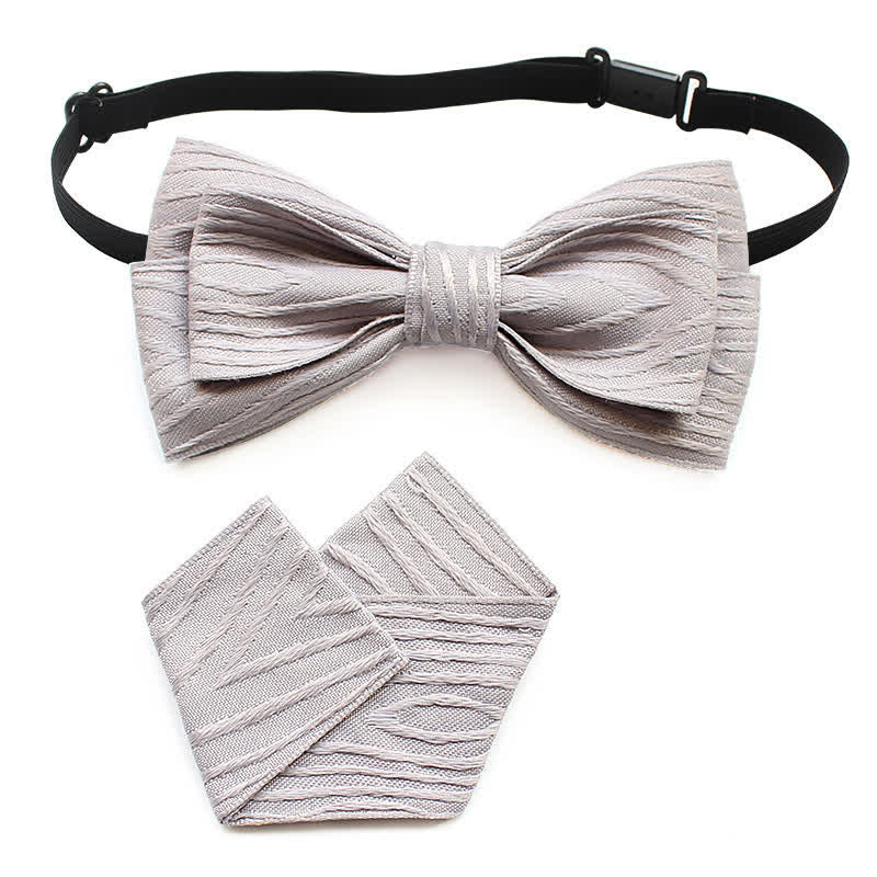 Conjunto de 2 pajaritas plisadas a rayas para hombre