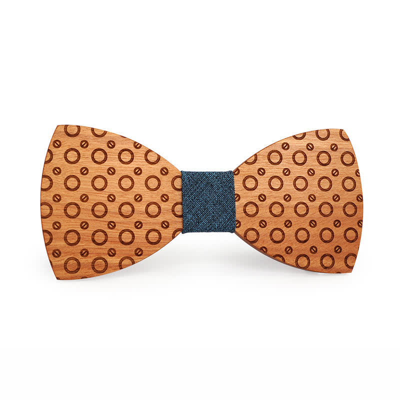 Pajarita de madera con lunares para hombre