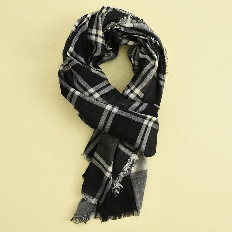Bufanda informal de cuadros estilo británico para hombre