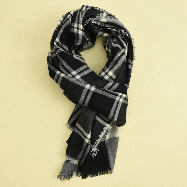 Bufanda informal de cuadros estilo británico para hombre