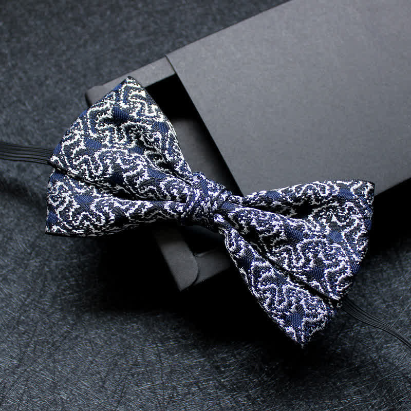 Pajarita de dos capas con estampado abstracto para hombre
