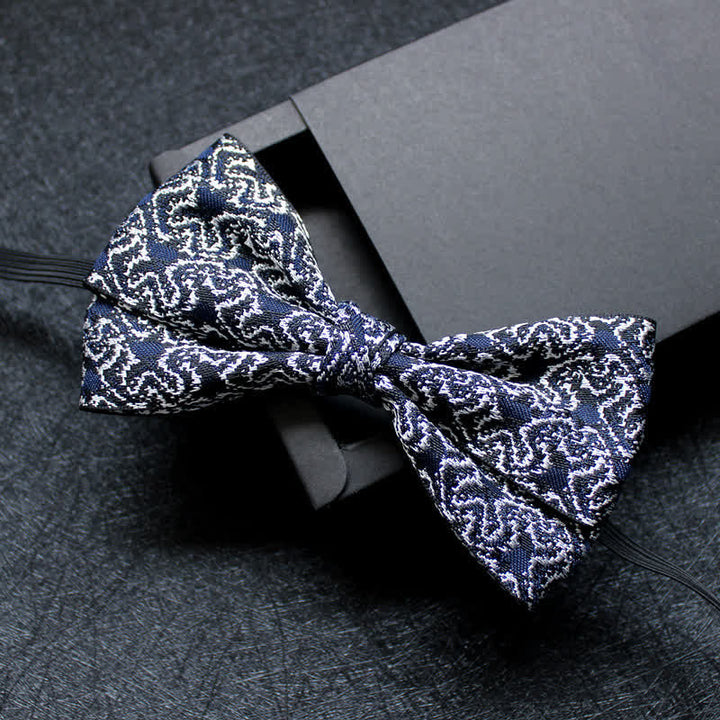 Pajarita de dos capas con estampado abstracto para hombre