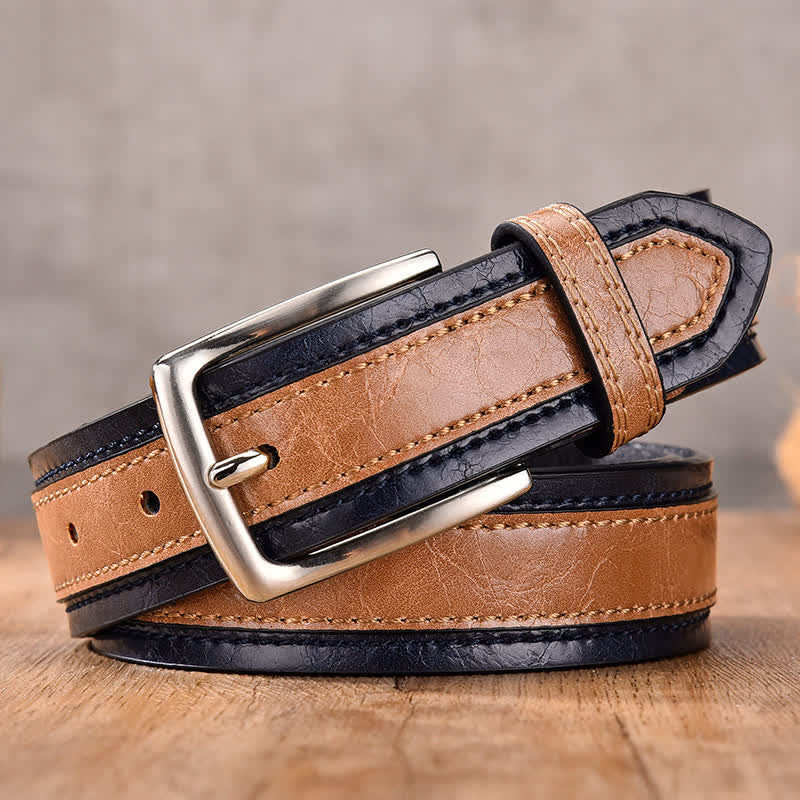 Cinturón de cuero decorativo con diseño floral retro para hombre