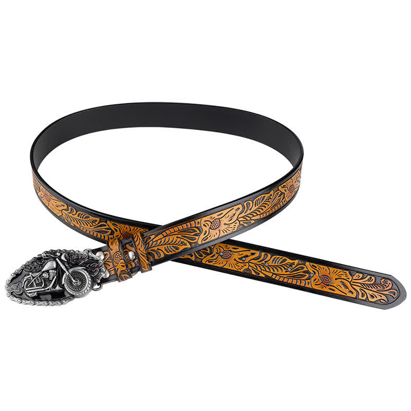 Cinturón de cuero estilo punk rock para motociclista para hombre