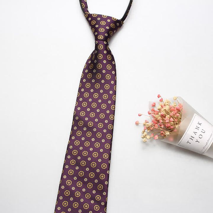 Corbata con cremallera y motivos florales retro para hombre