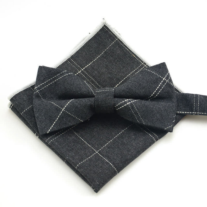 Conjunto de 2 pajaritas clásicas a cuadros para hombre