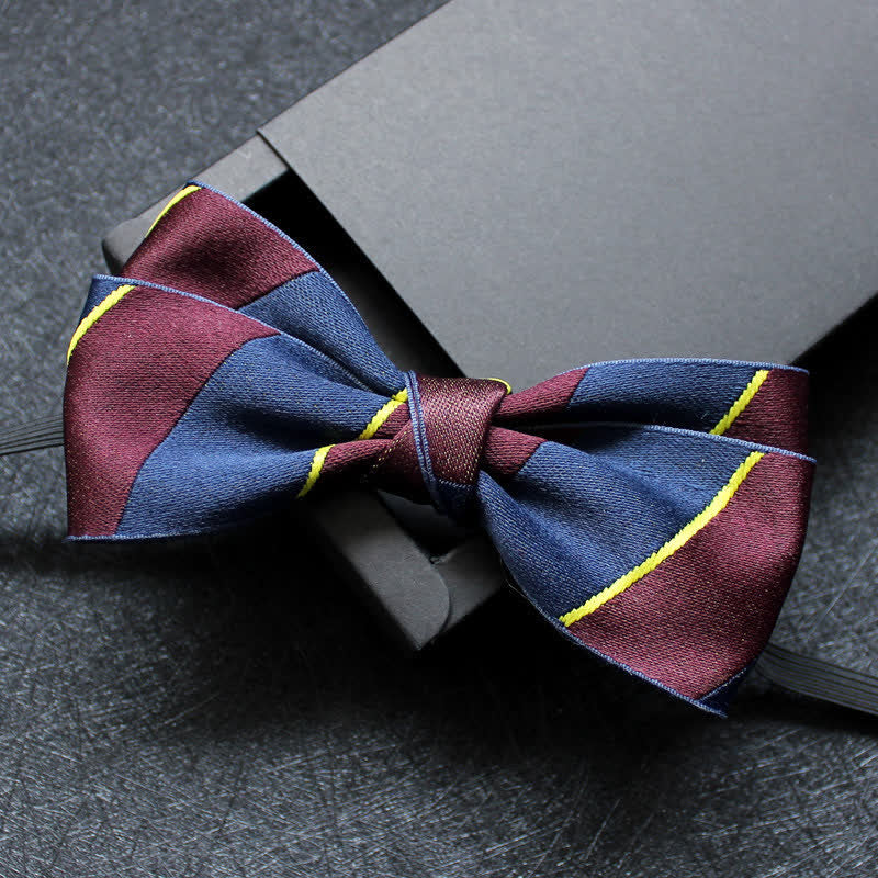 Pajarita de dos capas con estampado abstracto para hombre
