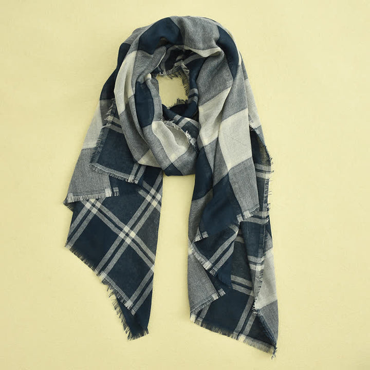 Bufanda informal de cuadros estilo británico para hombre