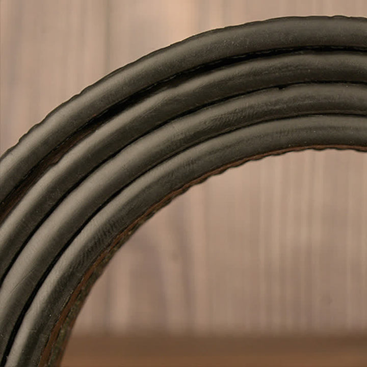 Cinturón de piel con hebilla automática y estampado de cocodrilo y cabeza de cabra para hombre